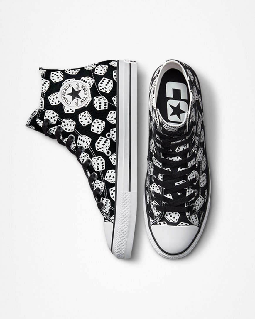 Men's Converse Chuck Taylor All Star Pro Dice Skate Shoes Black / White | AU 9061EC